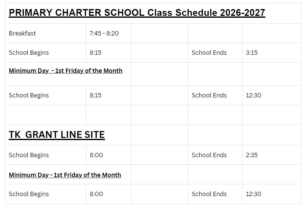 PCS Schedule